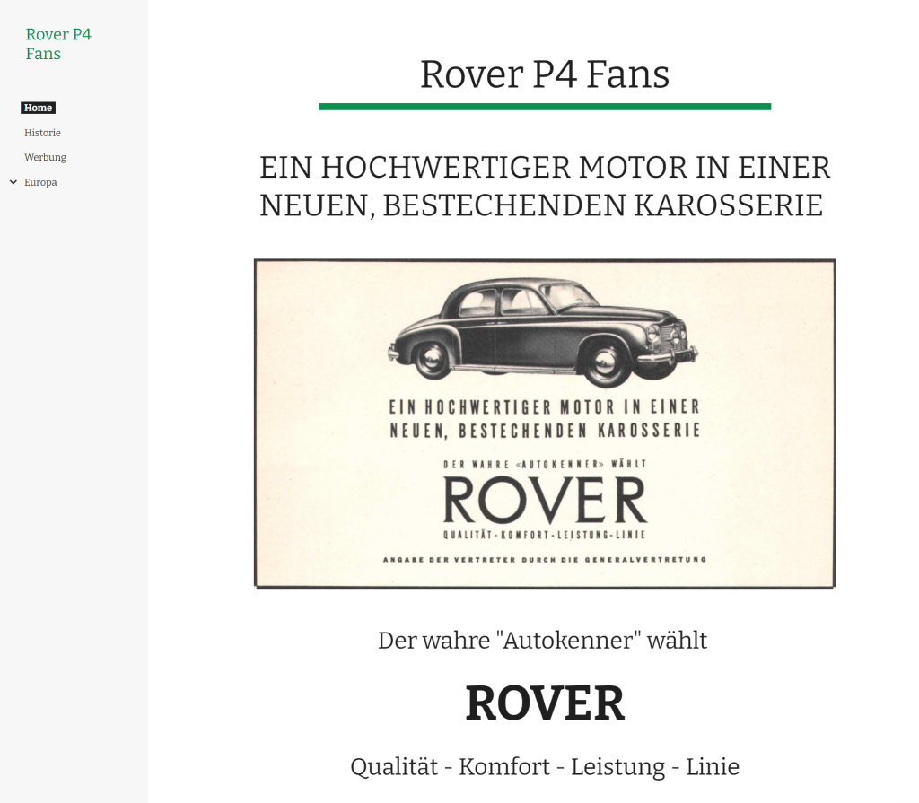 Neue Facebook Gruppe „Rover P4 Fans“
